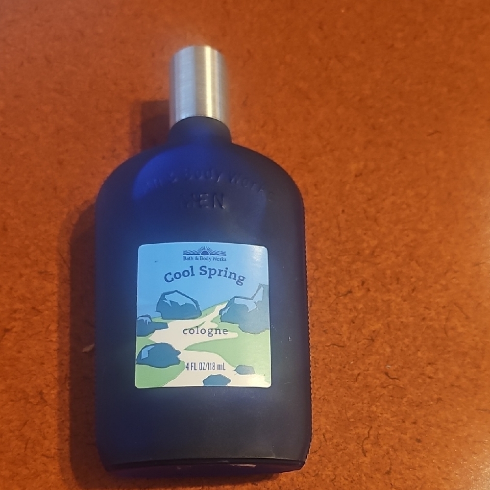 Bath & Body Works Cool Spring Cologne - Blue Bottle with Silver Cap 4 Oz.